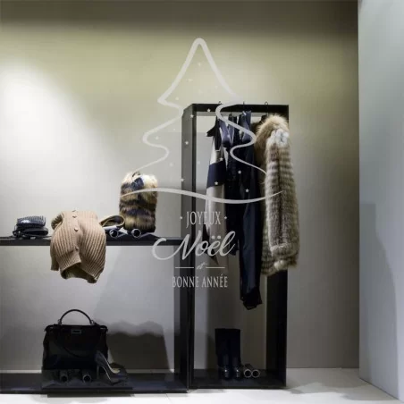 Décor de vitrine: Sapin Joyeux Noel - Espace pro - Depoli Design