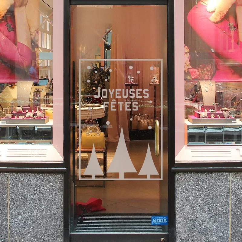 Décoration Vitrine de noël: Cadre Joyeuses Fêtes - Espace pro - Depoli Design