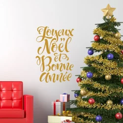 Sticker Texte Joyeux Noël et Bonne Année - Espace pro - Depoli Design