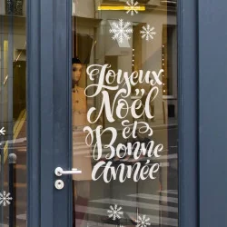 Sticker Texte Joyeux Noël et Bonne Année - Espace pro - Depoli Design