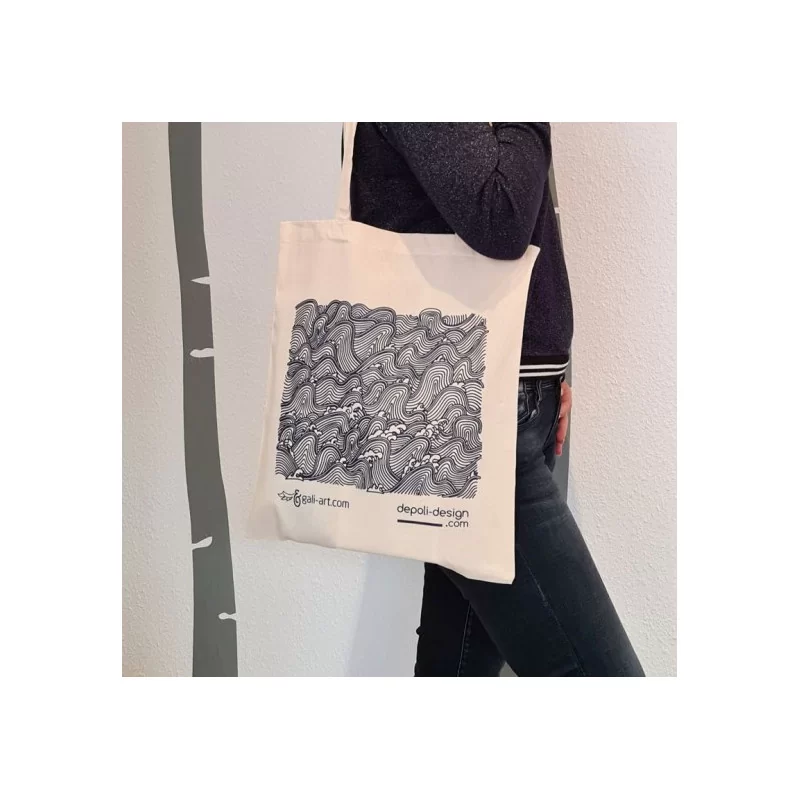 Tote Bag Vague Nippone - Les plus beaux Stickers Occultant - Depoli Design