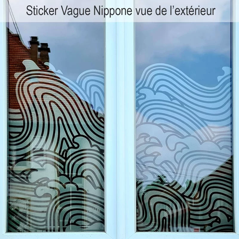 Sticker opacifiant Vague Nippone - Baie Vitrée - Depoli Design