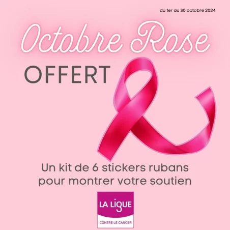 Kit de 6 Stickers Ruban Rose en Cadeau - Soutien à la lutte contre le cancer