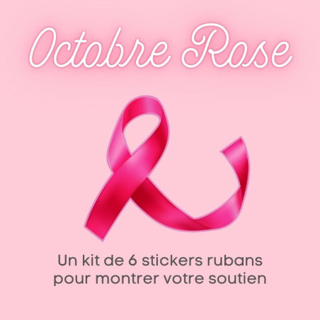 Kit de 6 stickers Ruban Rose