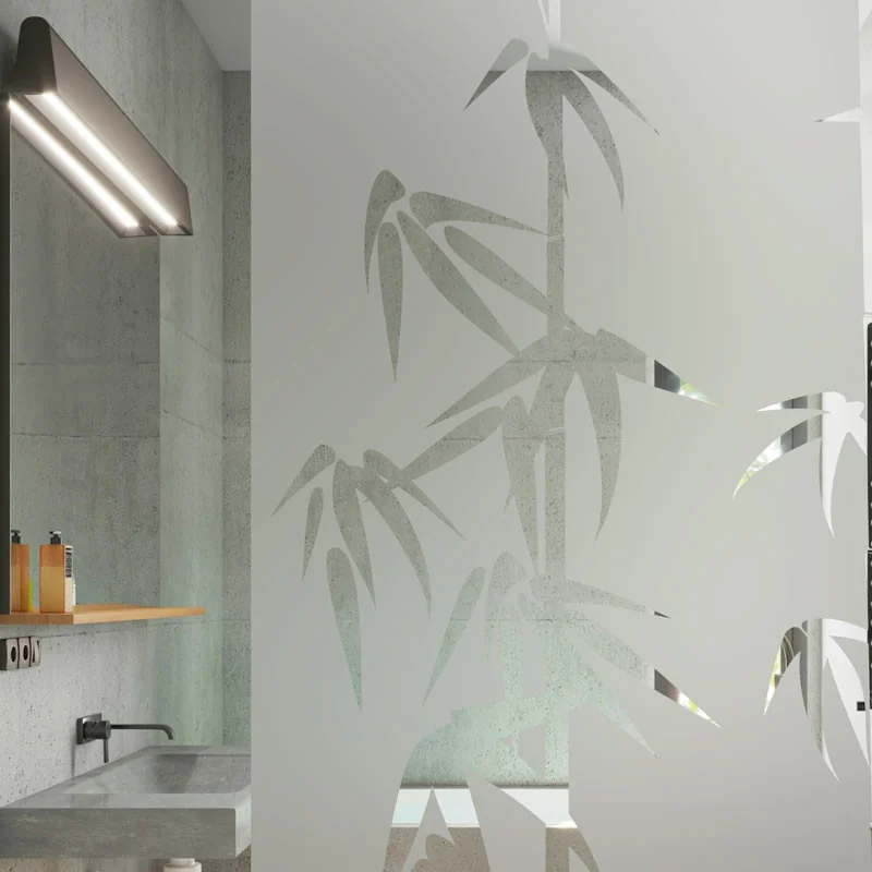 Sticker occultant pour paroi de douche: Branches de Bambou - Depoli Design ®