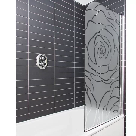 Sticker vitre douche: Fleur Rose - Douche - Depoli Design