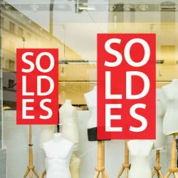 Sticker Vitrine: Soldes - Espace pro - Depoli Design