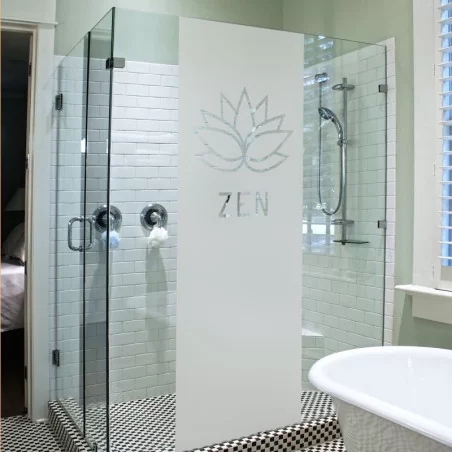 Sticker paroi de douche: Décor Zen fleur de Lotus - Douche - Depoli Design