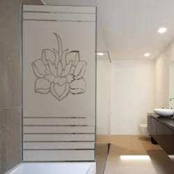 Sticker paroi de douche: Lotus décoratif - Douche - Depoli Design