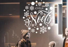 Transformez vos vitrines avec des stickers de Noël festifs et attractifs